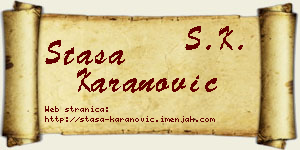 Staša Karanović vizit kartica